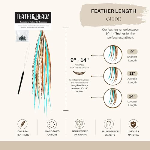 Rooster Feather Hair Extensions 50 Pack - 9-14 Inch