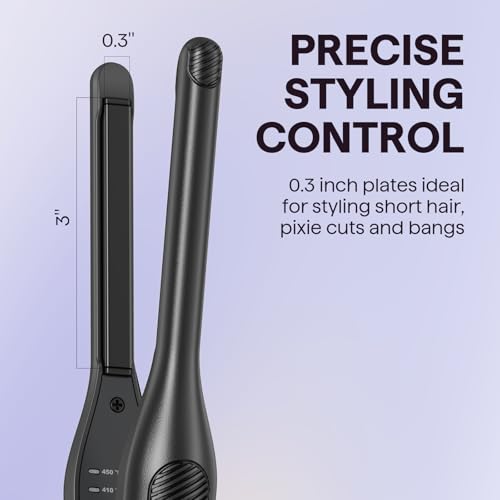 0.3" Pencil Flat Iron for Short Hair & Pixie Cuts