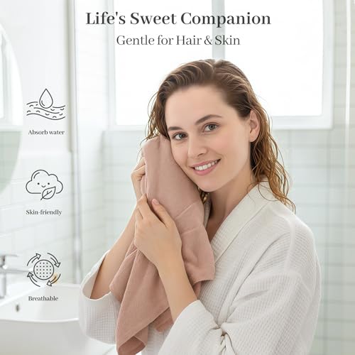 Cotton Hair Towel Wrap 2-Pack for Long Hair 32x11