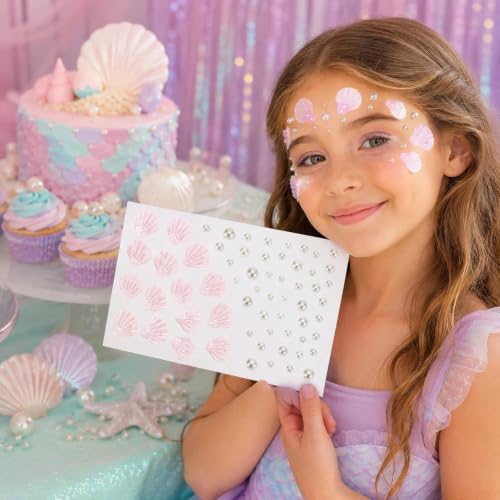 Self-Adhesive Face Gem Stickers - Seashell Design
