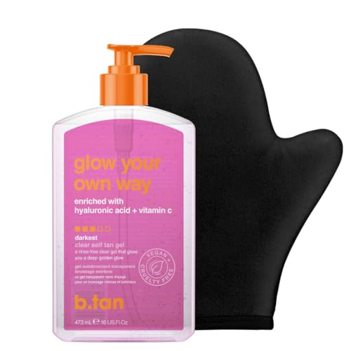 B.Tan Clear Self Tanning Gel Kit with Mitt - Ultra Dark