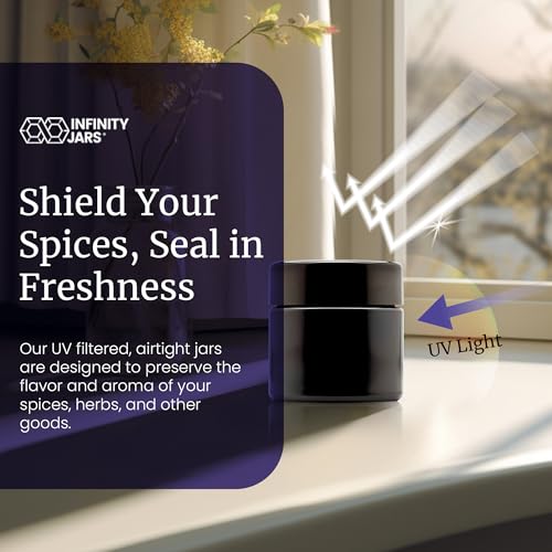 Infinity Jars 100ml Black Glass Jar - UV Airtight Storage for Spices & Coffee