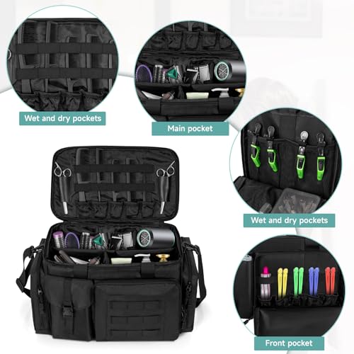 Professional Barber Tool Bag with Adjustable Dividers