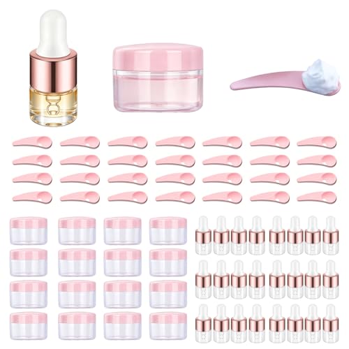 50 Pack Glass Dropper Bottles 1ml with Sample Jars & Spatulas