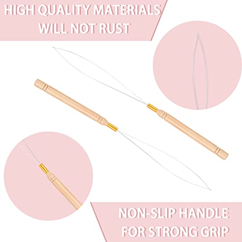 Vlasy 1PCS Hair Extension Loop Needle Threader Pulling Hook Tools Micro Loop Nano Beads Device Hair Extension Threader for Hair or Feather Extensions