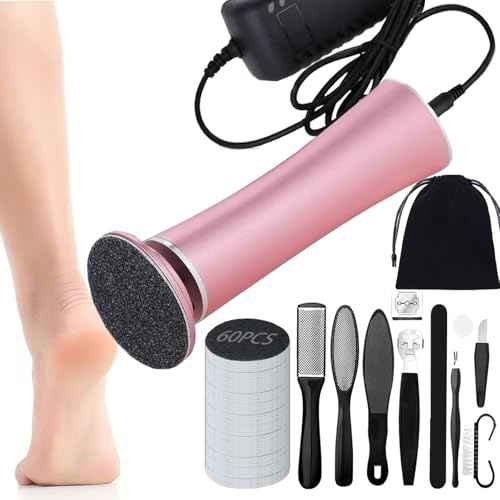 Darmave¢â Electric Foot Callus Remover, Smooth Pedicure Wand with 60 Sanding Pads, Foot Scrubber File, Pedicure Tools for Feet, Heel Scraper for Cracked Heels