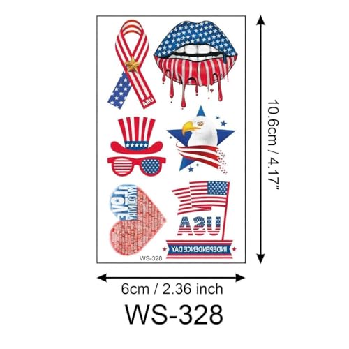 American Flag Temporary Tattoos 24pcs - 4th of July