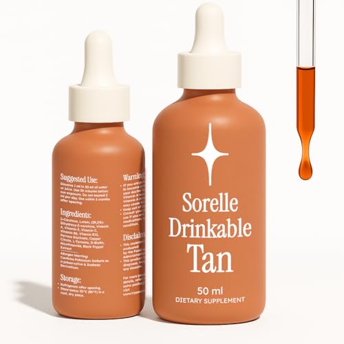 Sorelle Tanning Drops to Drink - 100% Natural Oral Liquid Sunless Tanning Drops Drinkable (50ML)