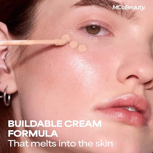MCoBeauty - Brighten & Perfect Cream Concealer - 2 Light Fair - Hydrating Corrector Medium Coverage Blemish & Under Eye Concealer - With Vitamin E, Hyaluronic Acid & Aloe Vera