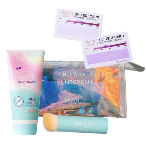 Kid's Sunscreen Starter Kit ? Tinted Mineral Sunscreen for Face & Body with SPF 30, Shade Brush, Travel Bag & UV Card ? Non-Nano Zinc, Reef Safe, Water Resistant & Hypoallergenic Skin Care