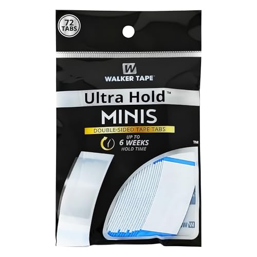 Walker Tape Ultra Hold Mini Tape Tabs 72 Pack for Wigs & Extensions - Double Sided, Strong Bonding, Precise Application