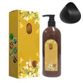 Plant-Based Hair Dye Shampoo - Long-Lasting Natural Black Gray Coverage