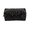 HomeSoGood Sequin Cosmetic Bag Large Glitter Makeup Zipper Bag Toiletry Bag Capacity Travel Cosmetic Handbag for Women Girls Travel Daily Use(Black)