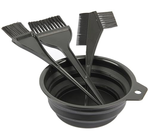 Hair Dye Color Brush and Bowl Set for Professional & Home Use - 4 Pieces