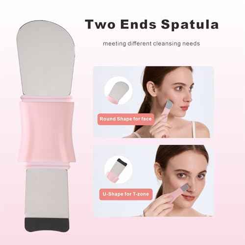 Silicone Face Scrubber Mask Applicator for Nourishing, Pore Deep Cleaning, Blackhead Remover & Exfoliator -No-Slip Long Handle, Gentle Face Massage,Daily Skin Care Tool for Women & Men (Pink)
