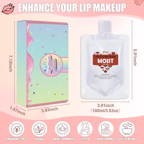 JCOOS Lip Gloss Base 2PC 200ml - DIY Moisturizing Lip Gloss Kit
