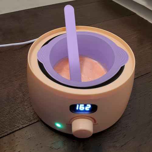 Silicone Wax Bowl and Liner Set for Hair Removal, Non-Stick Wax Pot with Spatula Sticks(purple)
