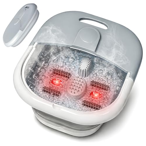 Foldable Electric Foot Spa Massager with Heat & Bubble Jets