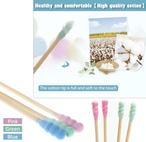 Colorful Double-Head Cotton Swabs, 100 Pack - Makeup & Cleaning