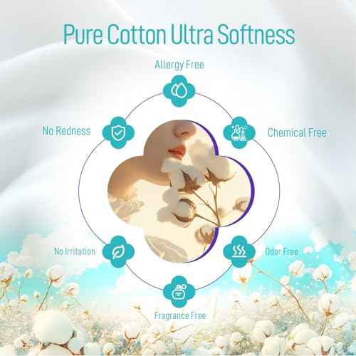 Luxuriously Soft Disposable Face Towel, 100% Cotton, Extra Large 12" x 10" Ultra Soft Dry Wipe for Face Wash, Makeup Remover, Bio-Based Towelette for Sensitive Skin 80 Count (1 Pack)