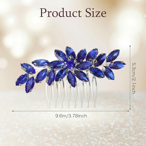 Blue Rhinestone Hair Comb for Women Wedding & Party Accessories