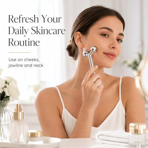 Tekson 3D Metal Facial Roller Massager | Face Lift & Anti-Aging