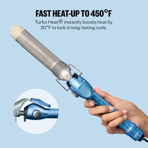 BaBylissPRO Nano Titanium Spring Curling Iron | Professional Hair Wand