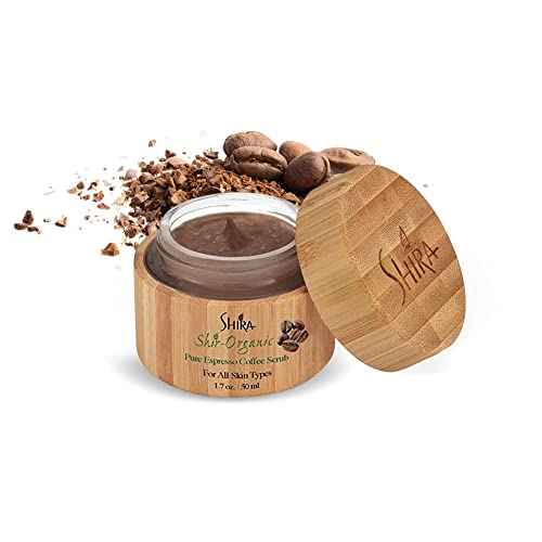 Shira-Organic Pure Espresso Coffee Scrub, Exfoliate for face, Improves Wrinkles and Fine lines, Promotes Skin Rejuvenation For Women, Men (50ML)