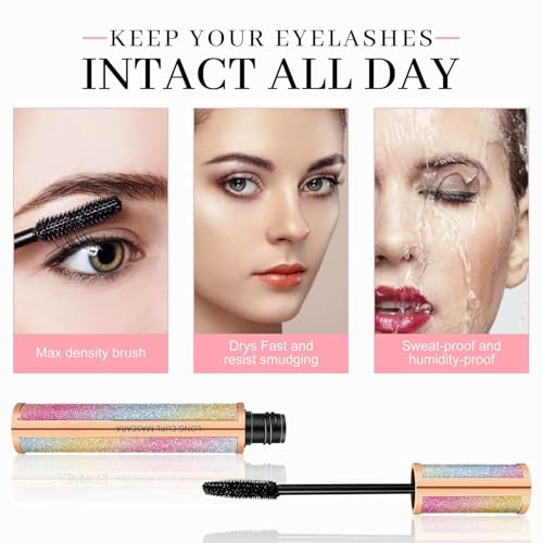 Mcukv 4D Silk Fiber Waterproof Mascara - Voluminous, Lengthening, No Clumping