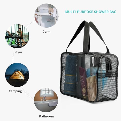 Portable Mesh Shower Caddy Bag for Bathroom & Travel - REDSINDA