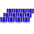 4 oz Cobalt Blue PET Plastic Low Profile Jar with Black Lids (12 pack) Refillable Empty Containers