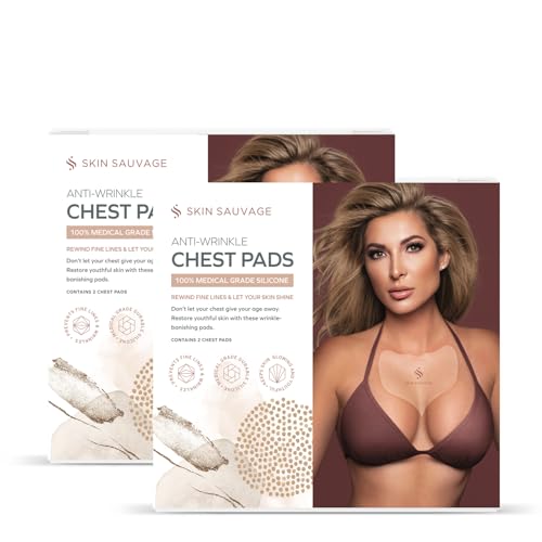 Chest and Neck Wrinkle Pads - Anti-Aging Skin Tightening Firming & Moisturizing Fine Lines Prevention - Skin-Safe Silicone Skincare Pads - Reusable Overnight Smoother for Neck & Cleavage Decolletage -