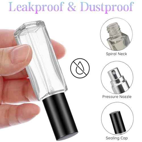 YOCASII Travel Perfume Bottle Refillable Mini Spray Bottle for Travel, Refillable Perfume Atomizer, Spray Bottle for Cologne, 4PCS Plane Mini Essentials