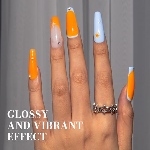MelodySusie Bright Neon Orange Gel Nail Polish - 0.5 fl oz UV LED Soak Off