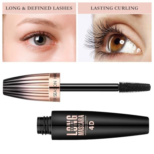 Bieyoc Waterproof 4D Silk Fiber Lash Mascara - Voluminous & Long-Lasting Black