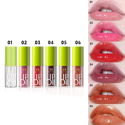 Hydrating Lip Oil Gloss Set, 6pcs Non-Sticky Plumping