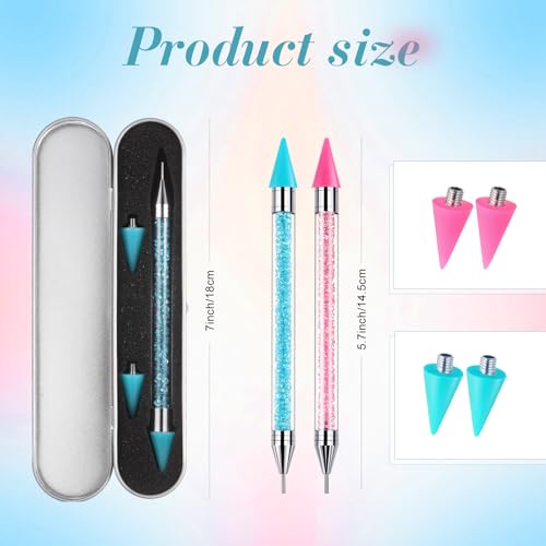 Tatuo Rhinestone Picker Wax Pen Dual-Ended Nail Art Tool 2-Pack