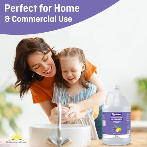 Lavender Essential Oil Gallon Liquid Hand Soap Refill (1 Gal), Non-Toxic Bathroom Hand Wash Soap Bulk Non-Antibacterial, Jabon Para Manos, handsoap gallon bulk refill deals, á©â¢äû
