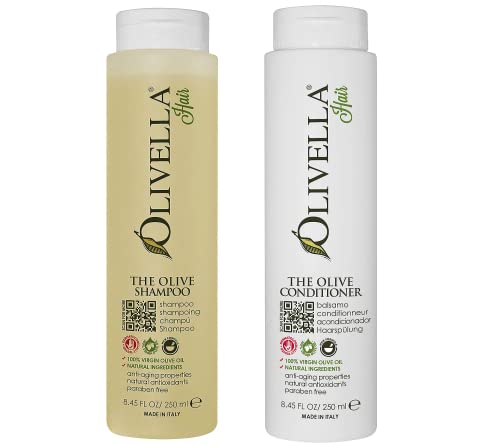 Olivella Olive Shampoo & Conditioner Set - Hydrating Natural Hair Care