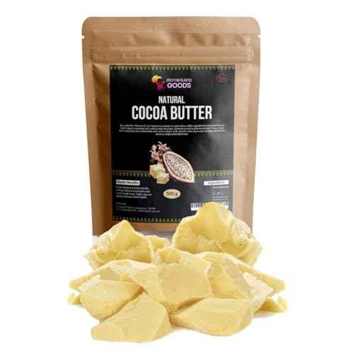 Natural Cocoa Butter Chunks - Organic & Raw Unrefined Body Moisturizer for Sensitive Skin, Anti-Aging, Scars & Eczema Relief - Premium Raw Butter From Ghana (4 Oz)