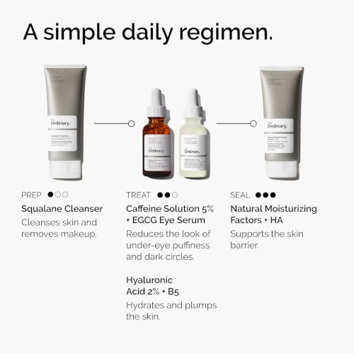 The Ordinary Caffeine Solution 5% + EGCG Eye Serum 1 Fl Oz – Depuffs Tired Eyes & Dark Circles