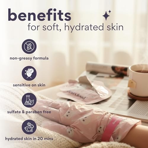 Dearcloud Peach Honeysuckle Hand Mask 3-Pack with Shea Butter & Glycolic Acid