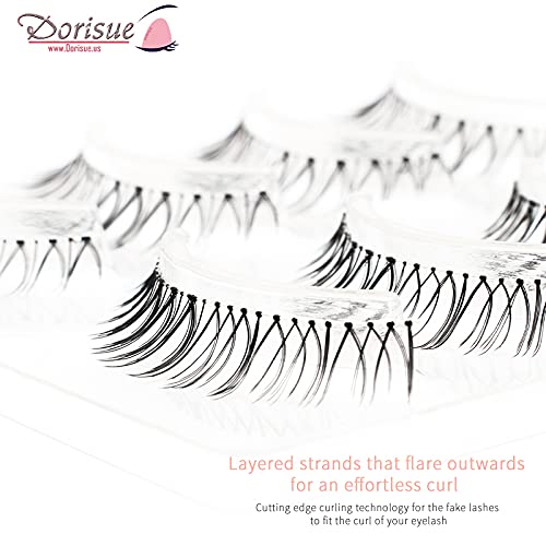 Natural Volume False Eyelashes - Ultra Light Clear Band, 4 Pairs