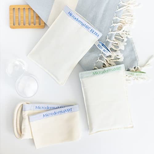 MicrodermaMitt Ultra Head To Toe At Home Spa Treatment 3-Piece Exfoliating Set