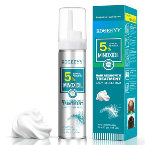 KOGEEYY 2.11oz Minoxidil Foam for Men - Hair & Beard Growth, Extra Strength, Unscented, 1 Pack