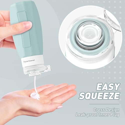 Redfly TSA Approved Travel Toiletry Bottles - 3oz Leak Proof Silicone Containers