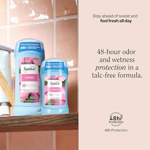 Suave Antiperspirant Deodorant for Women, Powder 2-Size Variety Pack ? Anti-Staining Invisible Solid, Talc-Free (2 Piece Set)