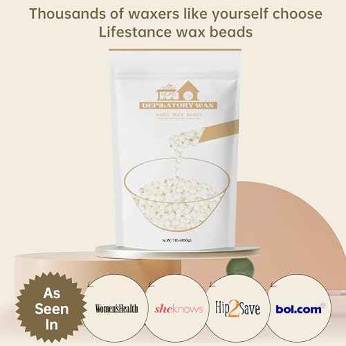 Lifestance Pearl White Waxing Beads, 1lb Unscented Coarse Hair Removal Wax Beans for Face, Eyebrow, Brazilian Bikini, Sensitive Skin at Home for Women and Men