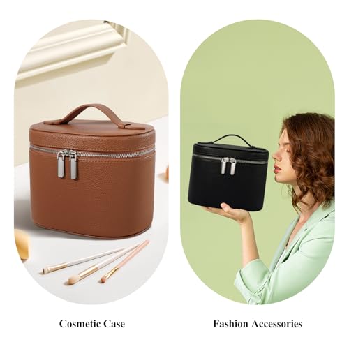 Honitty Makeup Organizer Bag with Compartments, 7.6x5.5x6in