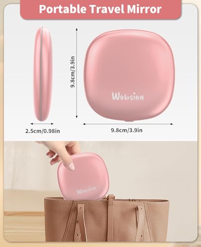 WOBSION 1x 10x Lighted Magnifying Travel Makeup Mirror, 4 Inch